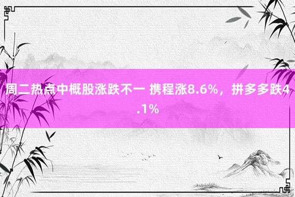 周二热点中概股涨跌不一 携程涨8.6%，拼多多跌4.1%